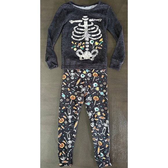 Trick or Treat Sleep Halloween Pajamas Size 4T – Ghost, Pumpkin& Skeleton Set - Picture 6 of 9
